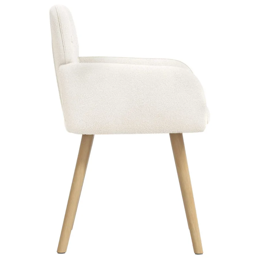 Chaises de salle à manger 4 pcs Bouclé Crème 59 x 57 x 85 cm - 4