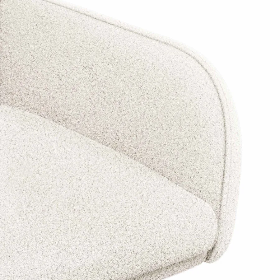 Chaises de salle à manger 4 pcs Bouclé Crème 59 x 57 x 85 cm - 6
