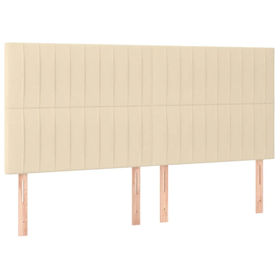 Cadre de lit sans matelas crème 180x200 cm tissu - 8