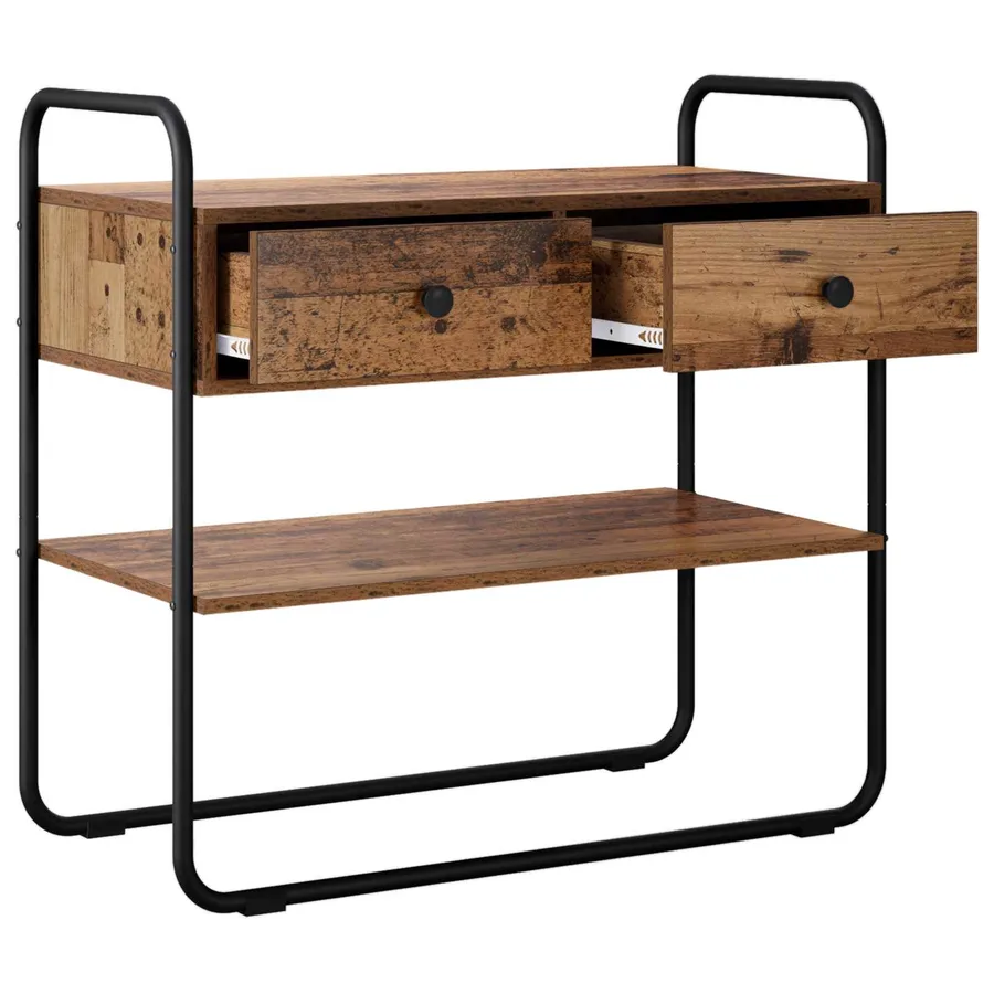 Table console Bois ancien 80 x 40 x 75 cm Bois d'ingénierie - 4