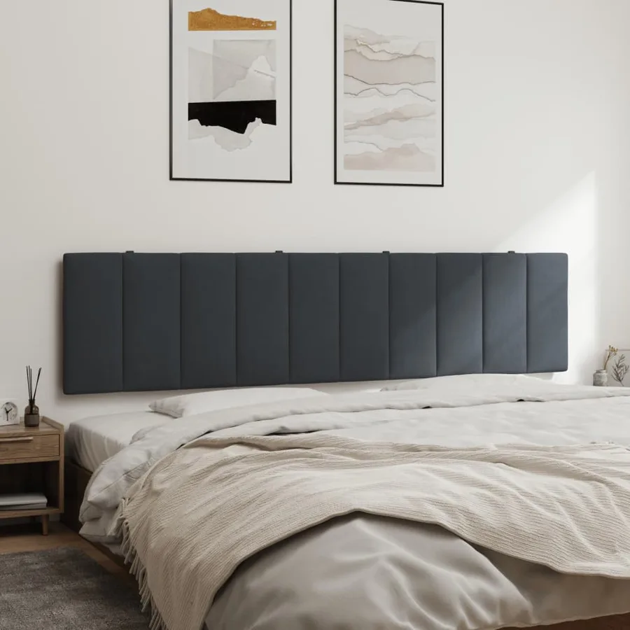 Coussin de tête de lit Hanko gris foncé 193 cm velours - 4