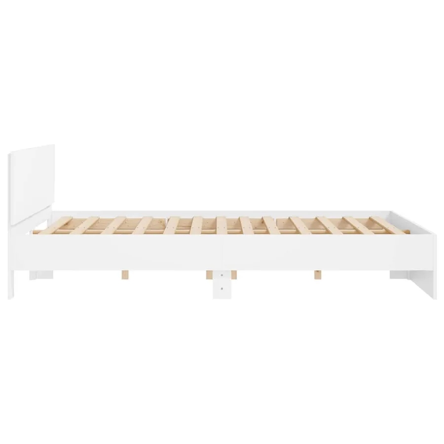 Cadre de lit Montage mural Blanc 193 x 203 cm Bois d'ingénierie - 6