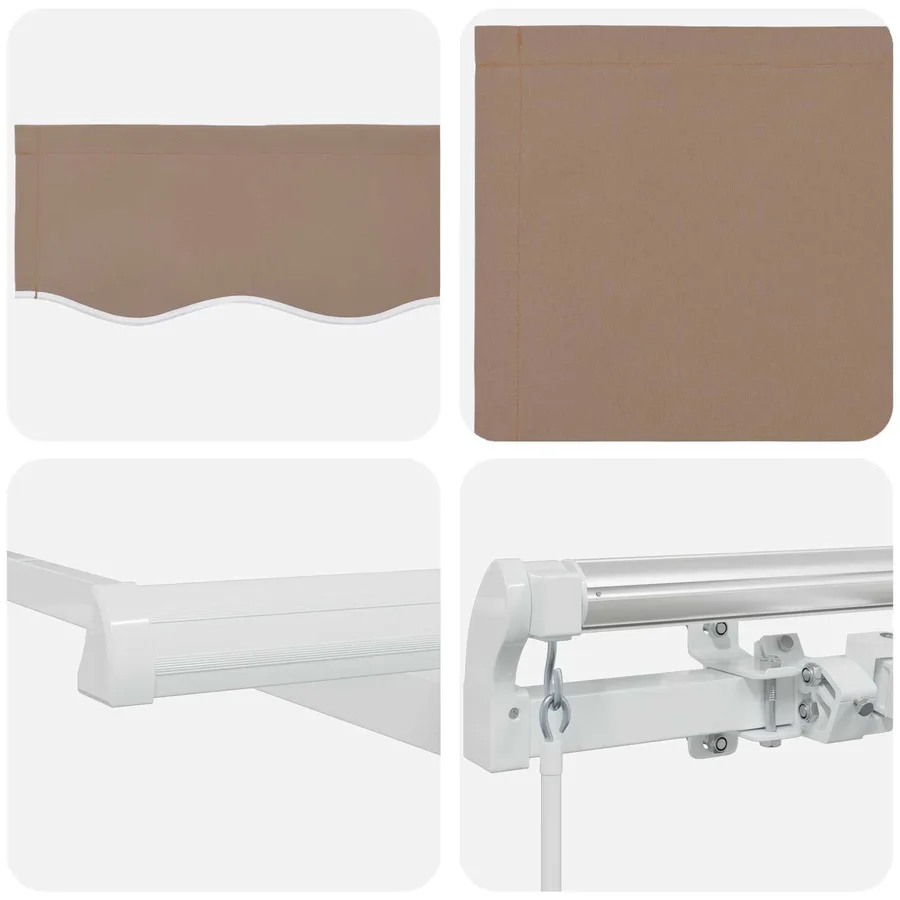 Auvent Rétractable Taupe 3,5 x 2 m tissu - 4