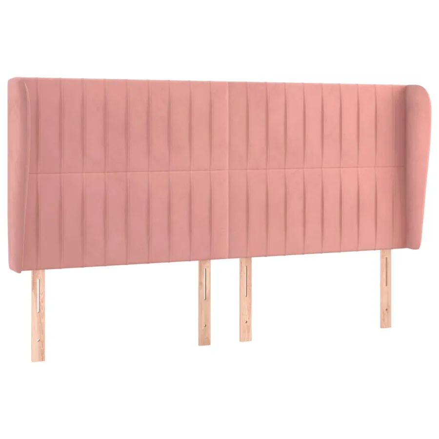 Tête de lit avec oreilles Rose 183x23x118/128 cm Velours - 2