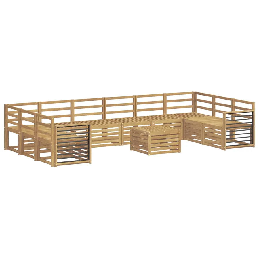 Ensemble de canapés d'extérieur 11 pcs Blanc 59 x 59 x 37 cm - 2
