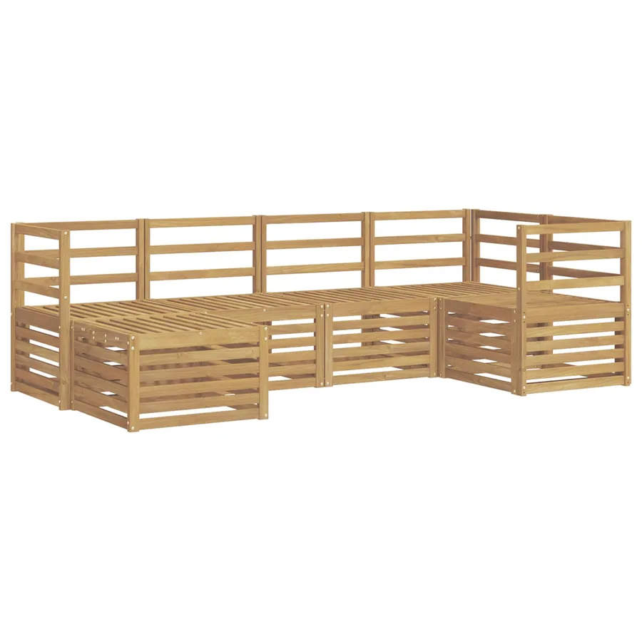 Ensemble de canapés d'extérieur 6 pcs Blanc Polyester - 2