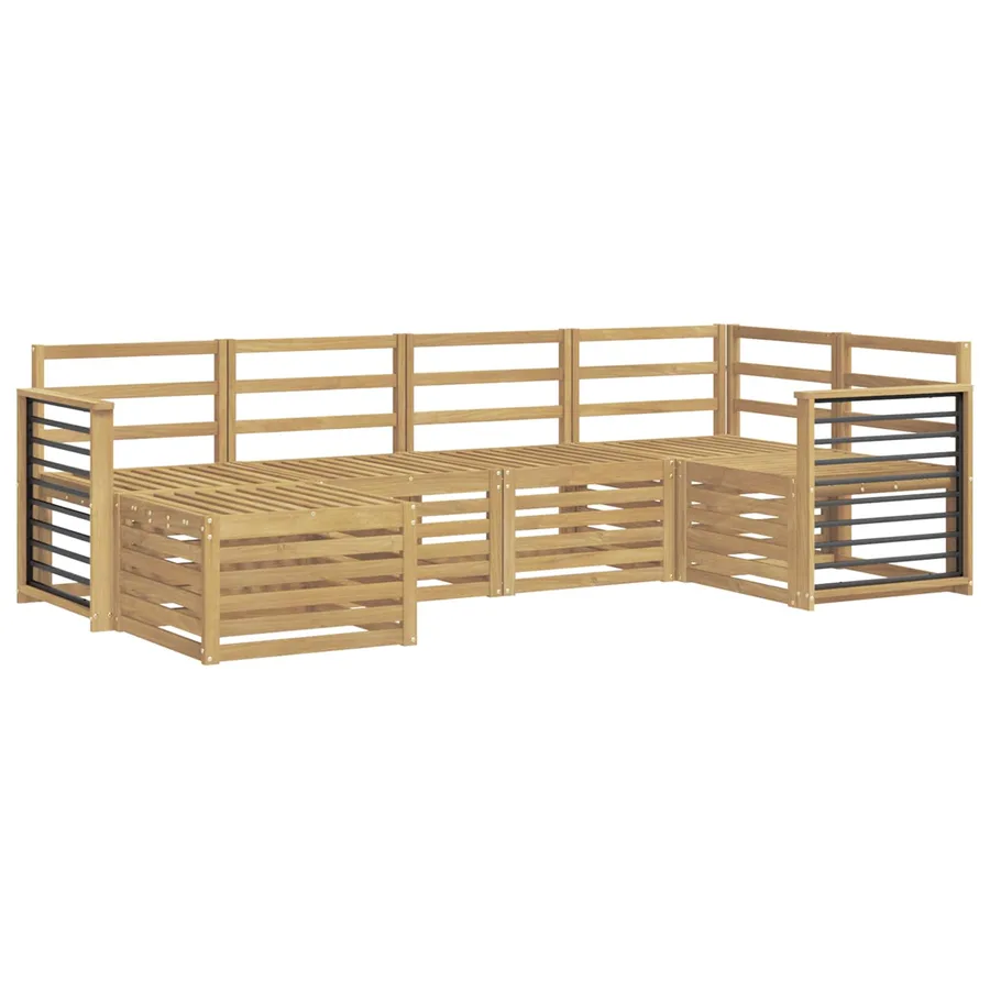 Ensemble de canapés d'extérieur 6 pcs Blanc Polyester - 2