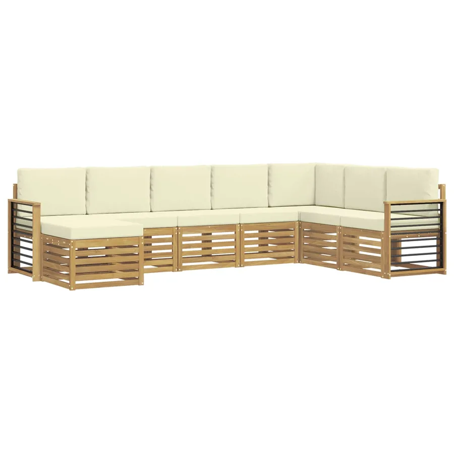 Ensemble de canapés d'extérieur 8 pcs Blanc et crème - 2