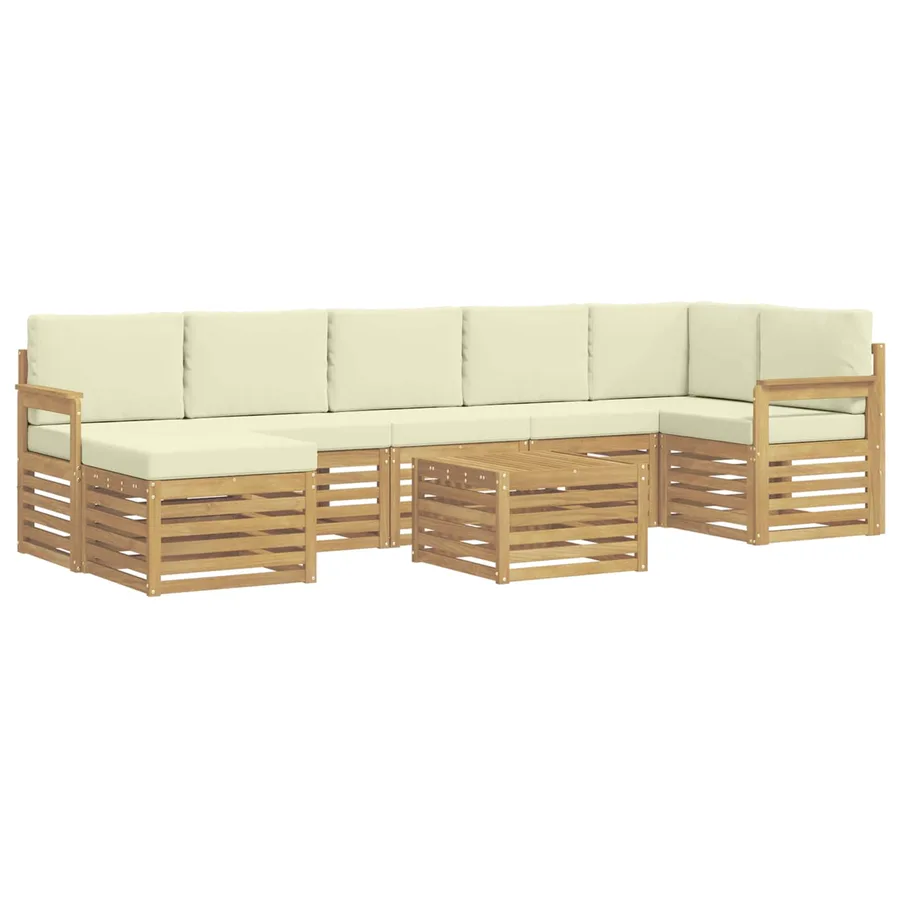 Ensemble de canapés d'extérieur 8 pcs Blanc et crème - 2