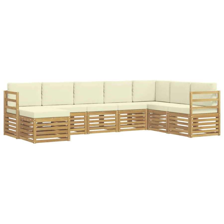 Ensemble de canapés d'extérieur 8 pcs Blanc et crème - 2