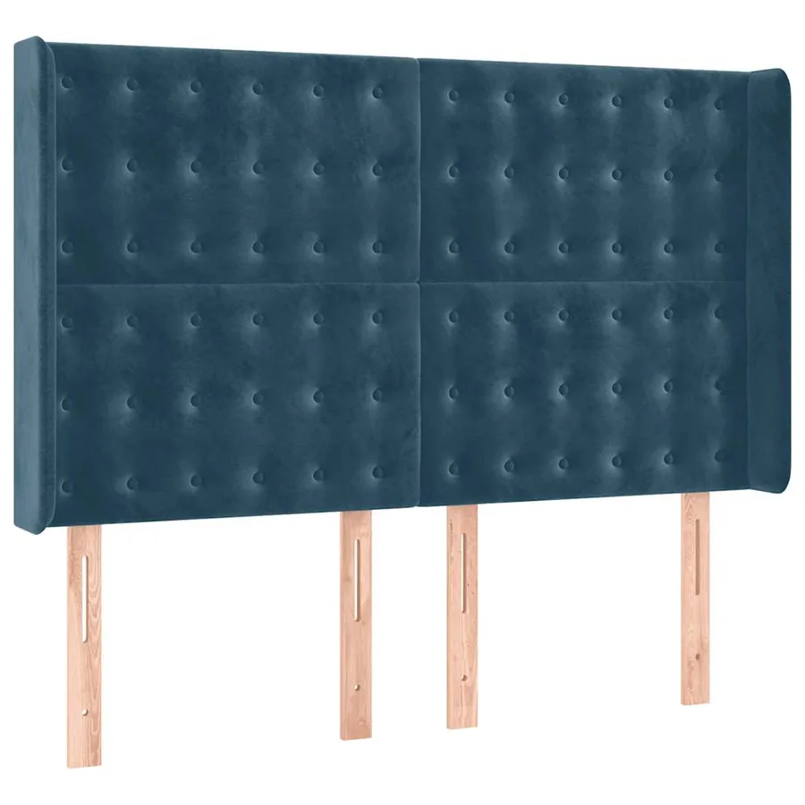 Sommier à lattes de lit matelas et LED Bleu foncé 140x190 cm - 7