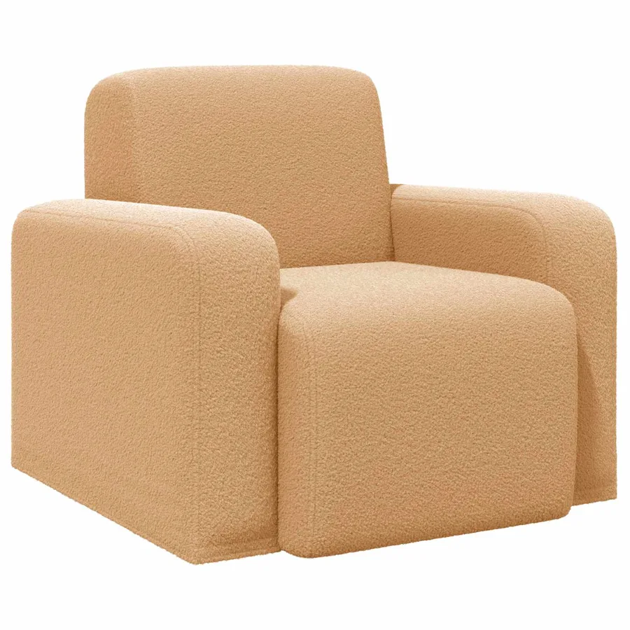 Fauteuil Beige Bouclé - 2