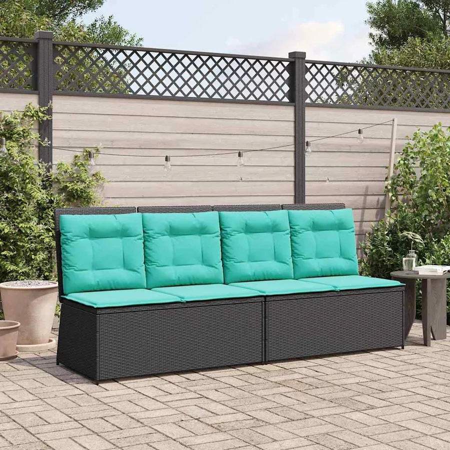 Banc de jardin Noir polyrotin