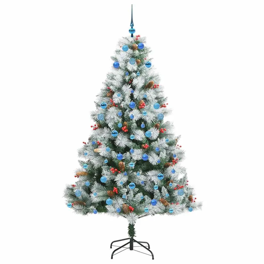 Sapin de Noël artificiel Vert et blanc 210 cm - 4
