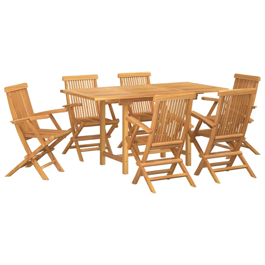 Ensemble de salle à manger pour jardin 7 pcs Marron