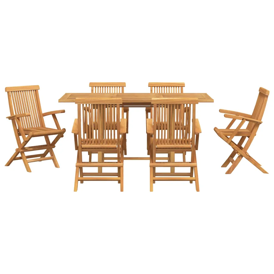 Ensemble de salle à manger pour jardin 7 pcs Marron - 3