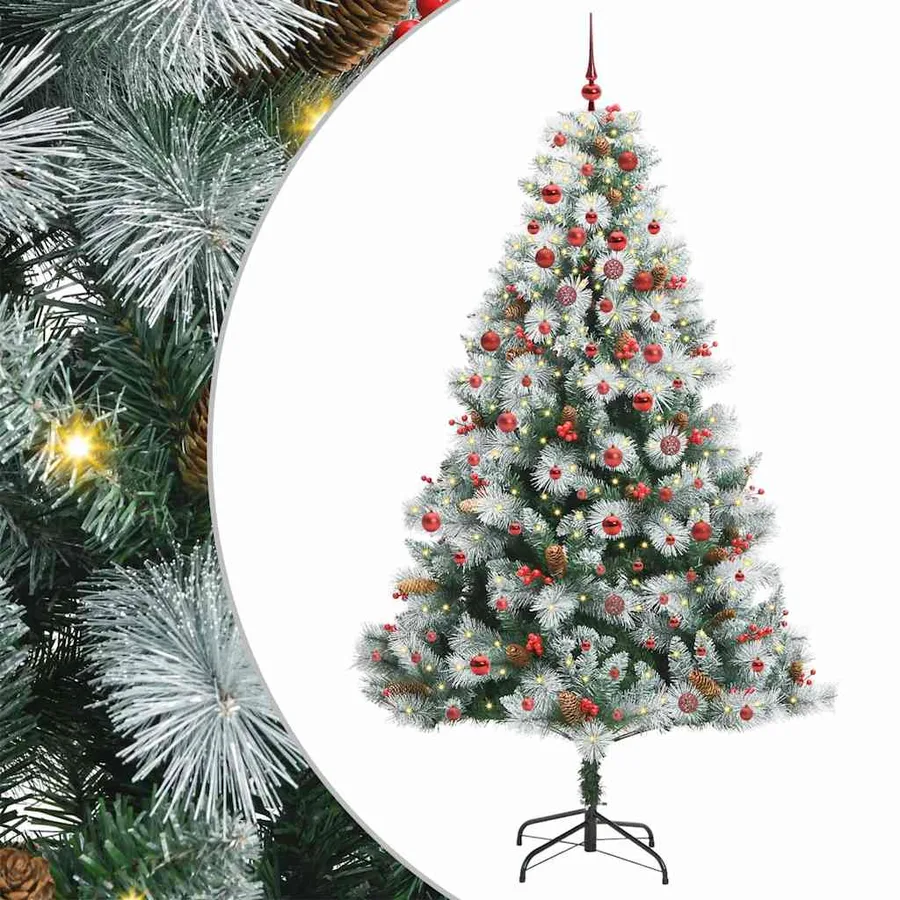 Sapin de Noël artificiel Vert et blanc 210 cm - 2