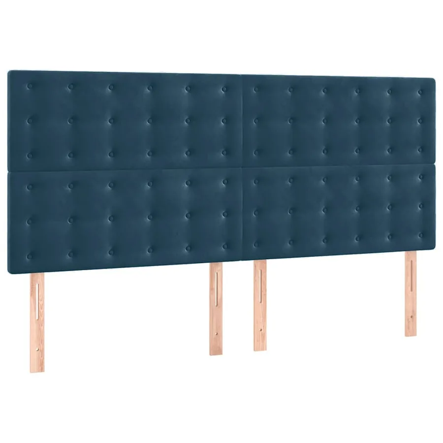 Cadre de lit sans matelas bleu foncé 140x190 cm velours - 8