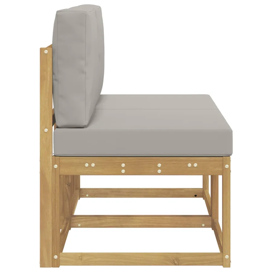 2 Pièce Sofa de milieu extérieur Bois d'Acacia Massif Blanc - 4