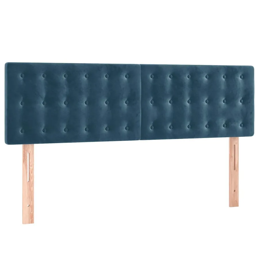 Sommier à lattes de lit et matelas Bleu foncé 140x190cm Velours - 6