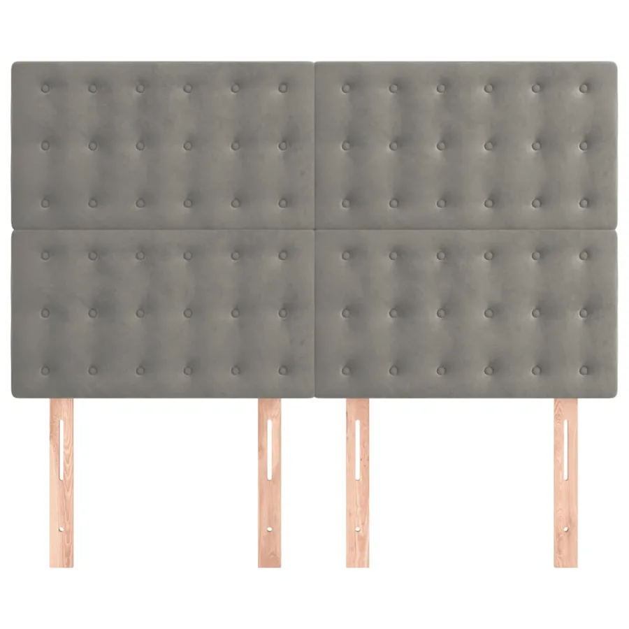 Tête de lit Gris clair 144 x 5 x 118/128 cm Velours - 3