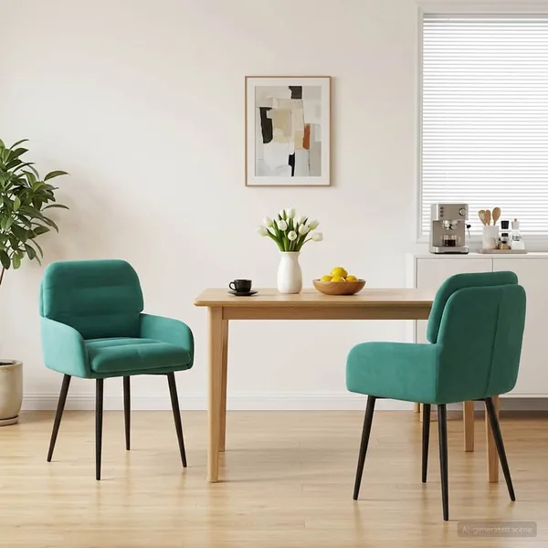 Chaises de salle à manger 2 pcs Velours Turquoise