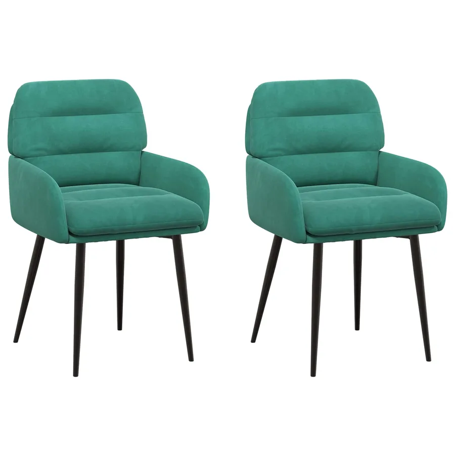 Chaises de salle à manger 2 pcs Velours Turquoise - 2