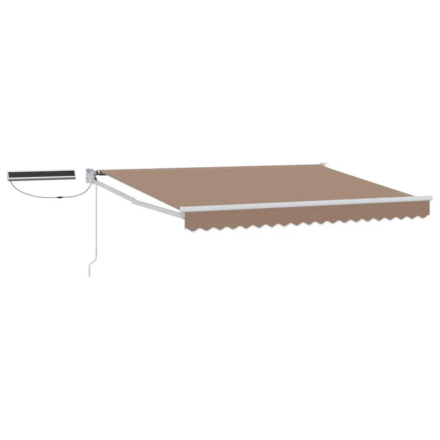 Auvent rétractable électrique Taupe 100% Polyester et Aluminium - 2