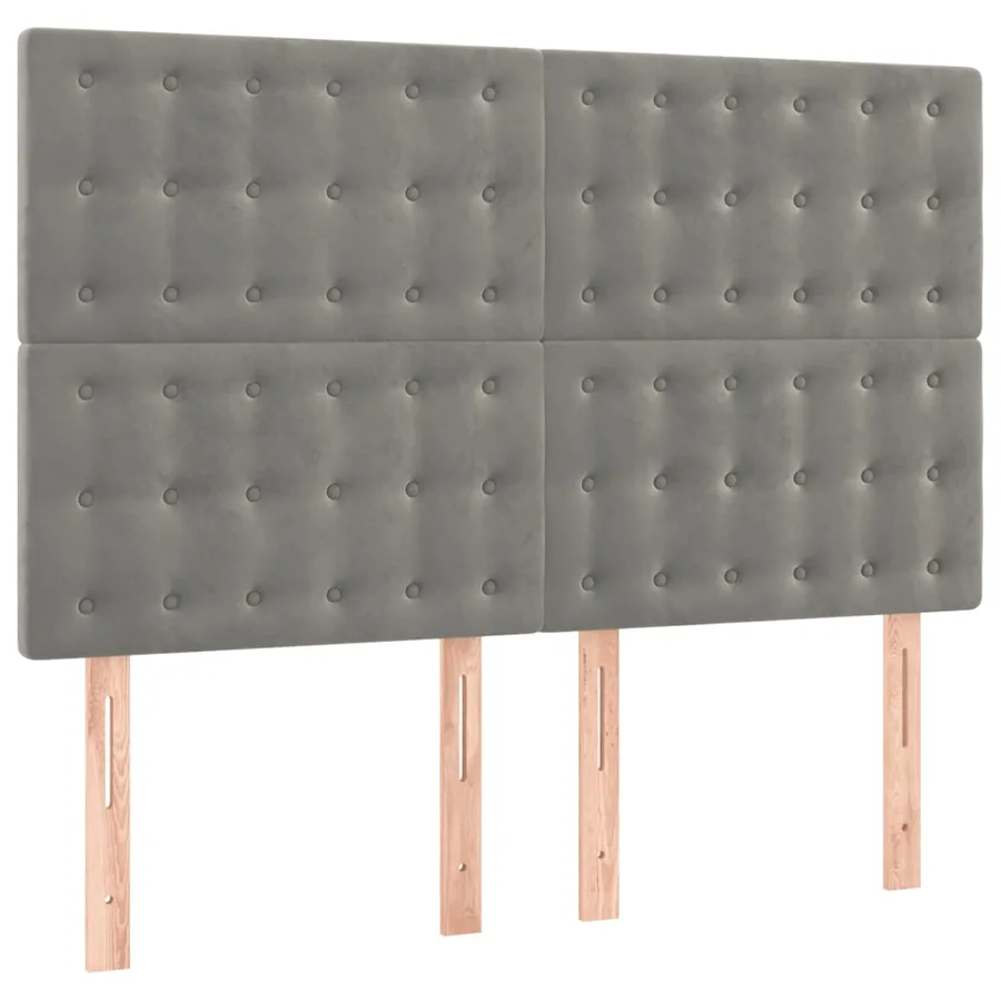 Sommier à lattes de lit et matelas Gris clair 140x200cm Velours - 6