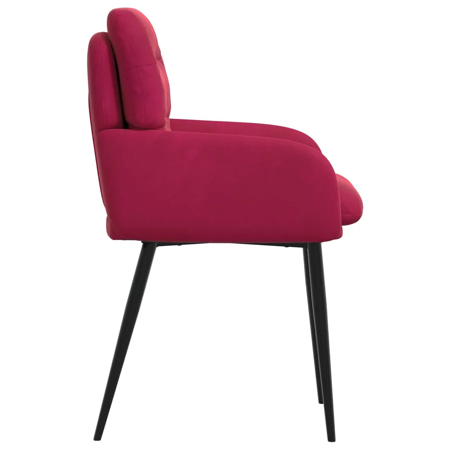 Chaises de salle à manger 6 pcs Velours Bordeaux - 4
