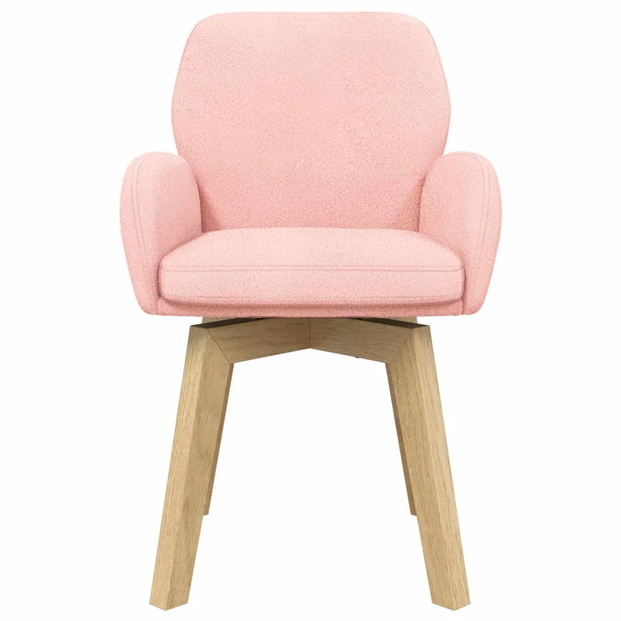 Chaises de salle à manger pivotantes 6 pcs Bouclé Rose - 3
