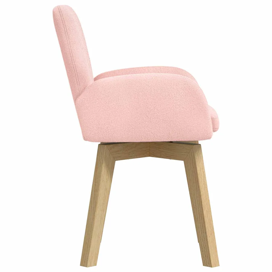 Chaises de salle à manger pivotantes 6 pcs Bouclé Rose - 4