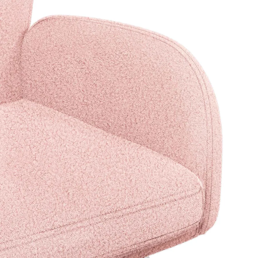 Chaises de salle à manger pivotantes 6 pcs Bouclé Rose - 6