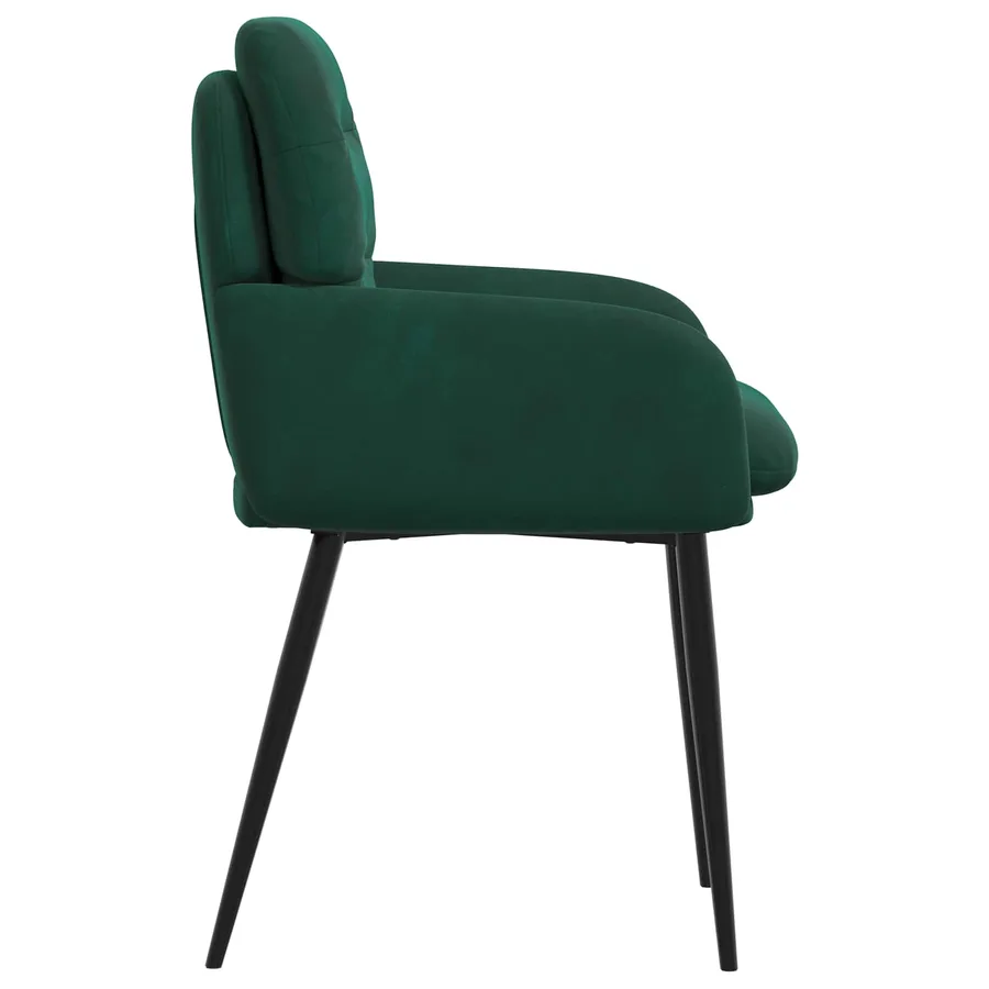 Chaises de salle à manger 4 pcs Velours Vert foncé - 4
