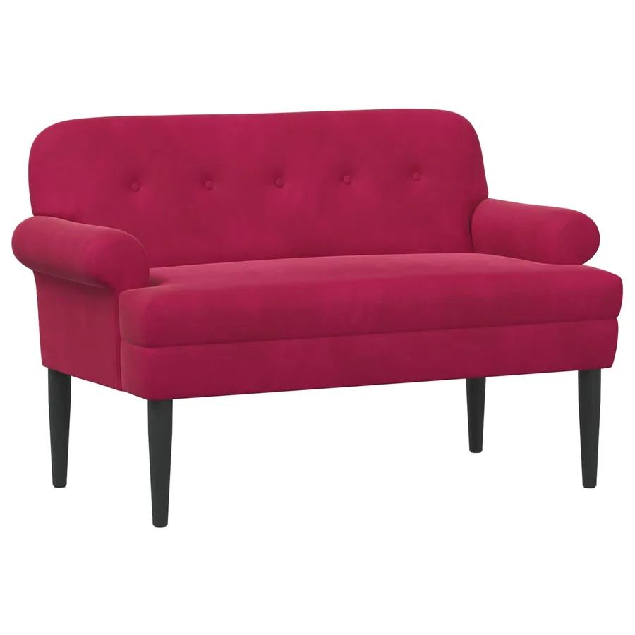 Canapé love seat avec capitonnage en boutons Bordeaux Velours - 2
