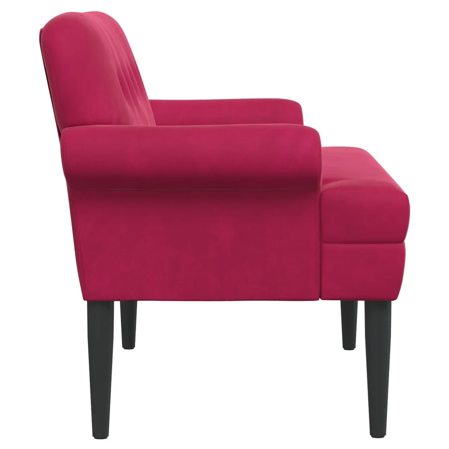 Canapé love seat avec capitonnage en boutons Bordeaux Velours - 4