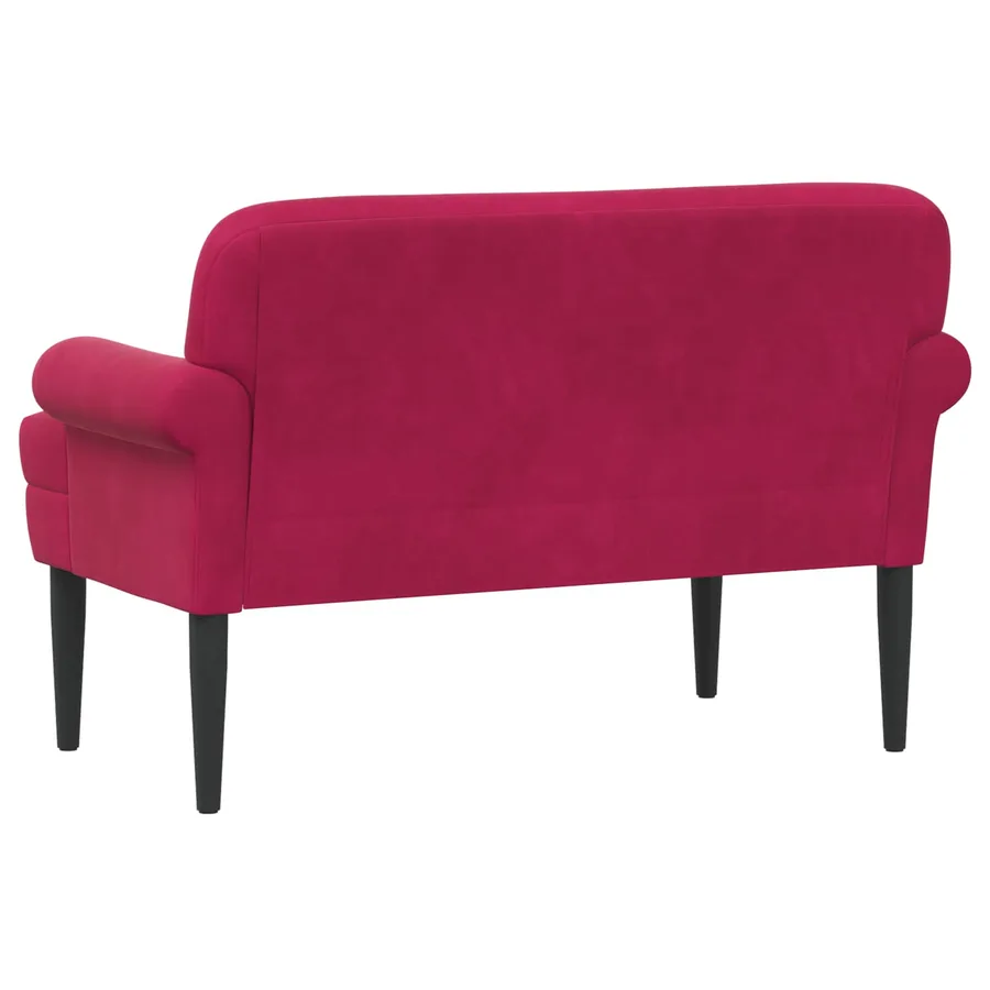 Canapé love seat avec capitonnage en boutons Bordeaux Velours - 5