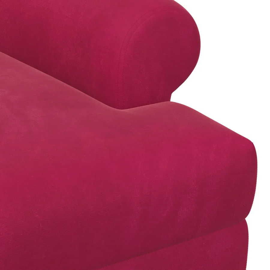 Canapé love seat avec capitonnage en boutons Bordeaux Velours - 6