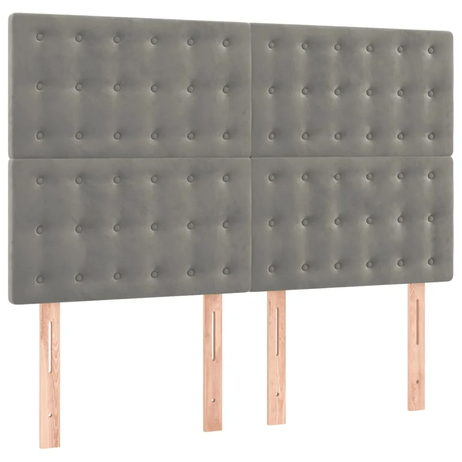 Sommier à lattes de lit et matelas Gris clair 140x190cm Velours - 5