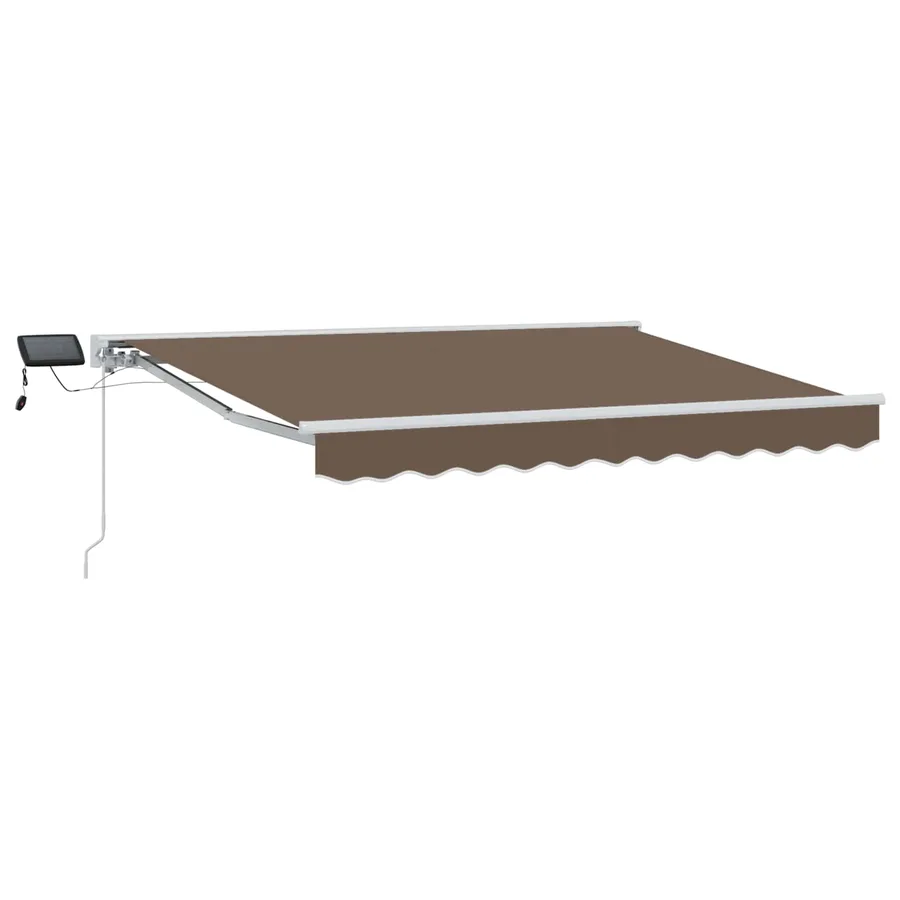 Cadre de store manuel avec LEDs Taupe 4 × 3 m - 2
