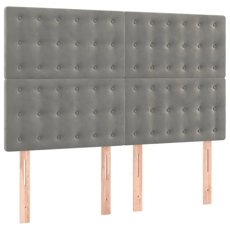Sommier à lattes de lit et matelas Gris clair 140x200cm Velours - 5