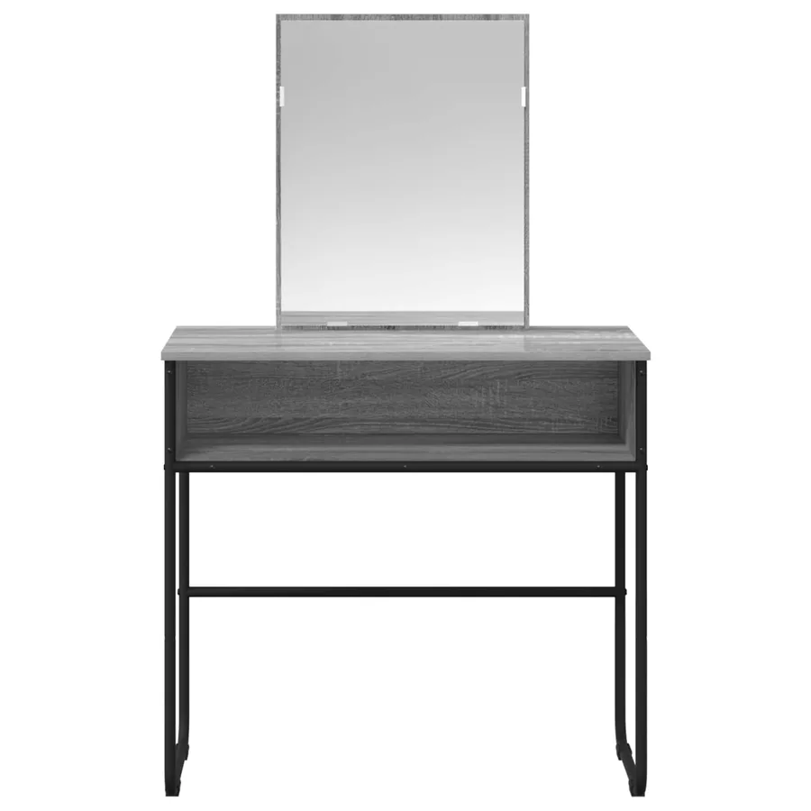 Table de Toilette avec étagère Sonoma gris 81 x 40 x 131 cm - 4