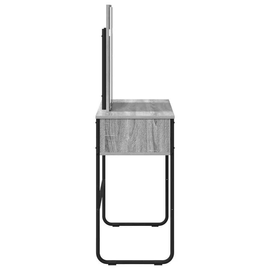 Table de Toilette avec étagère Sonoma gris 81 x 40 x 131 cm - 5