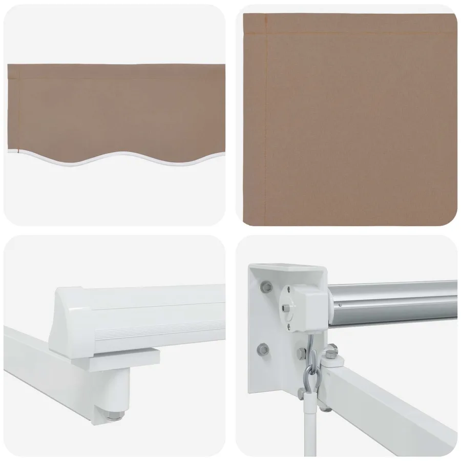 Store rétractable manuel avec LEDs Taupe - 6