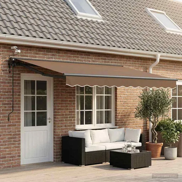 Auvent rétractable électrique Taupe 4 × 3 m