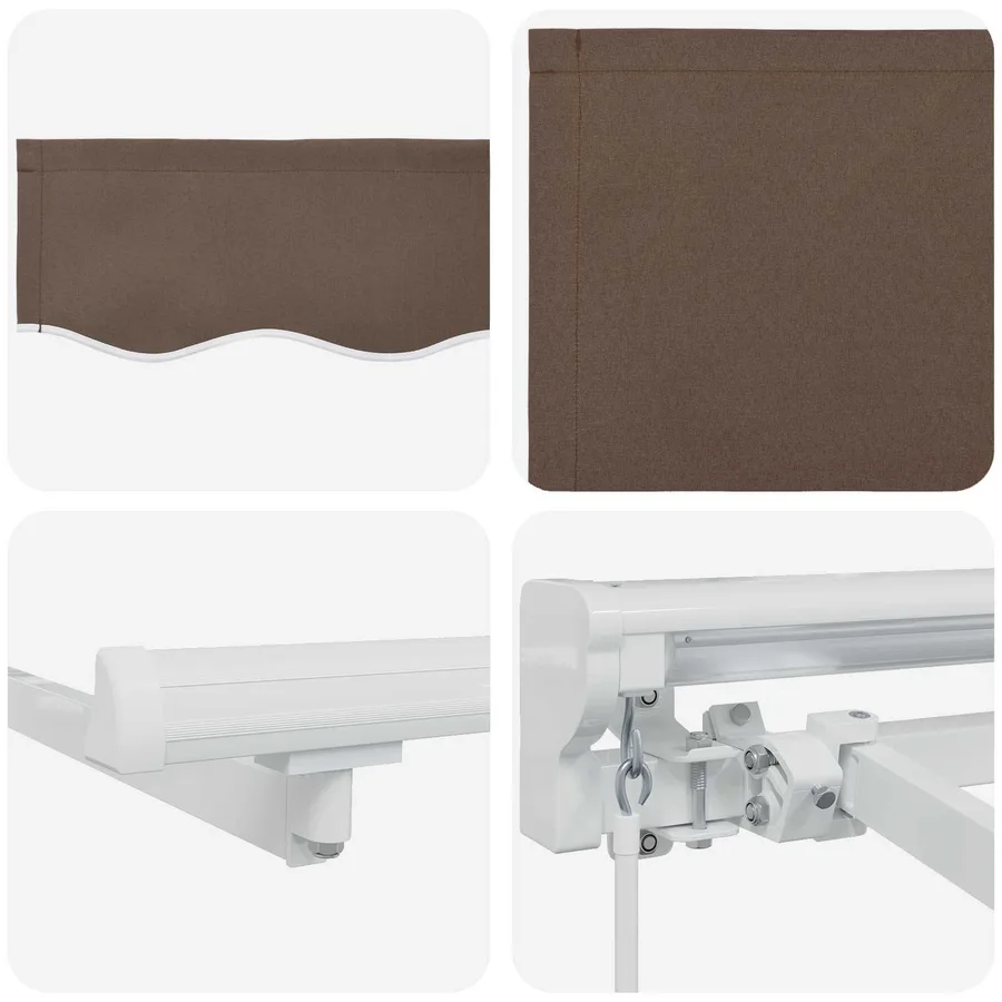 Auvent rétractable Taupe 4 x 2 m Polyester et Aluminium - 4