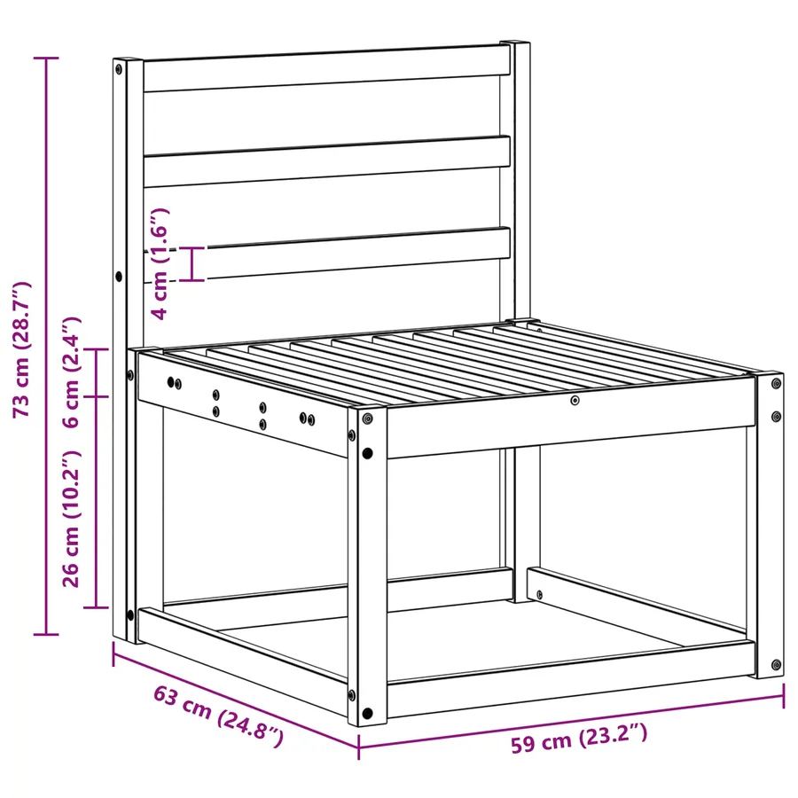 Ensemble de canapés d'extérieur 3 pcs Blanc 194 x 63 x 73 cm - 6