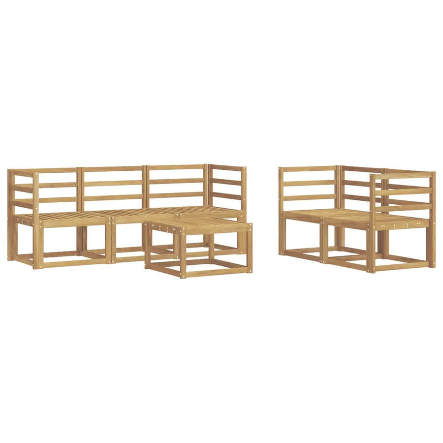 Ensemble de canapés d'extérieur 6 pcs Blanc 59 x 59 x 37 cm - 2