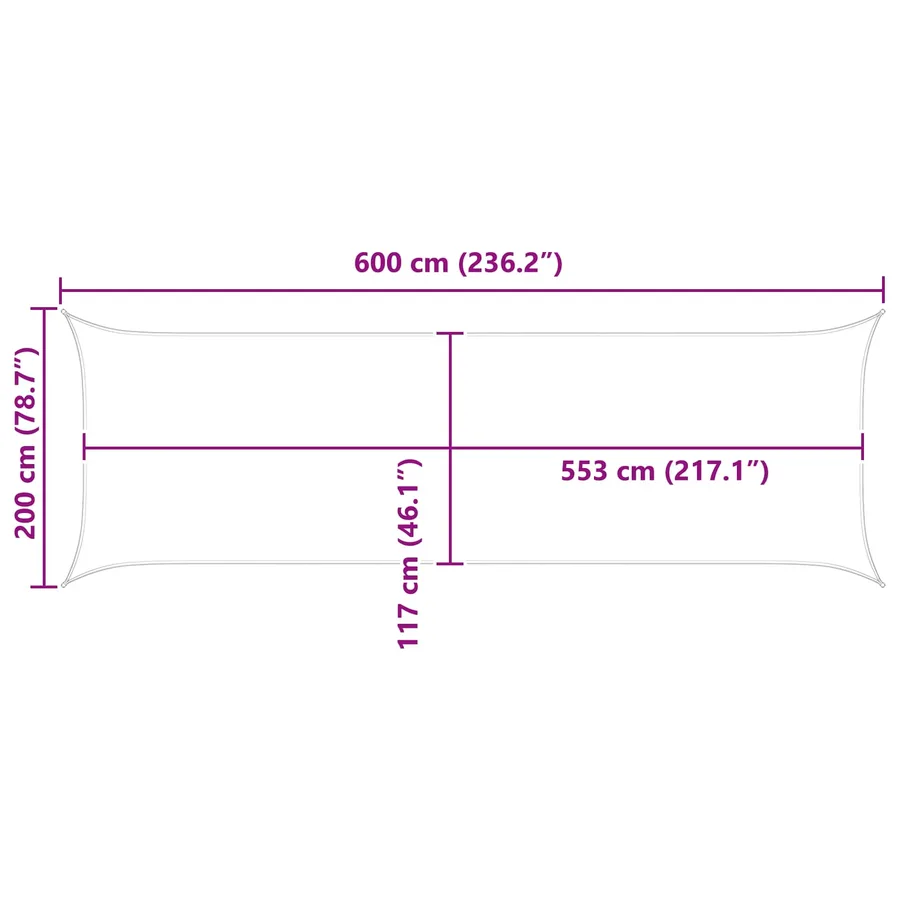 Voile d'ombre Gris clair et blanc 6 x 2 m - 10