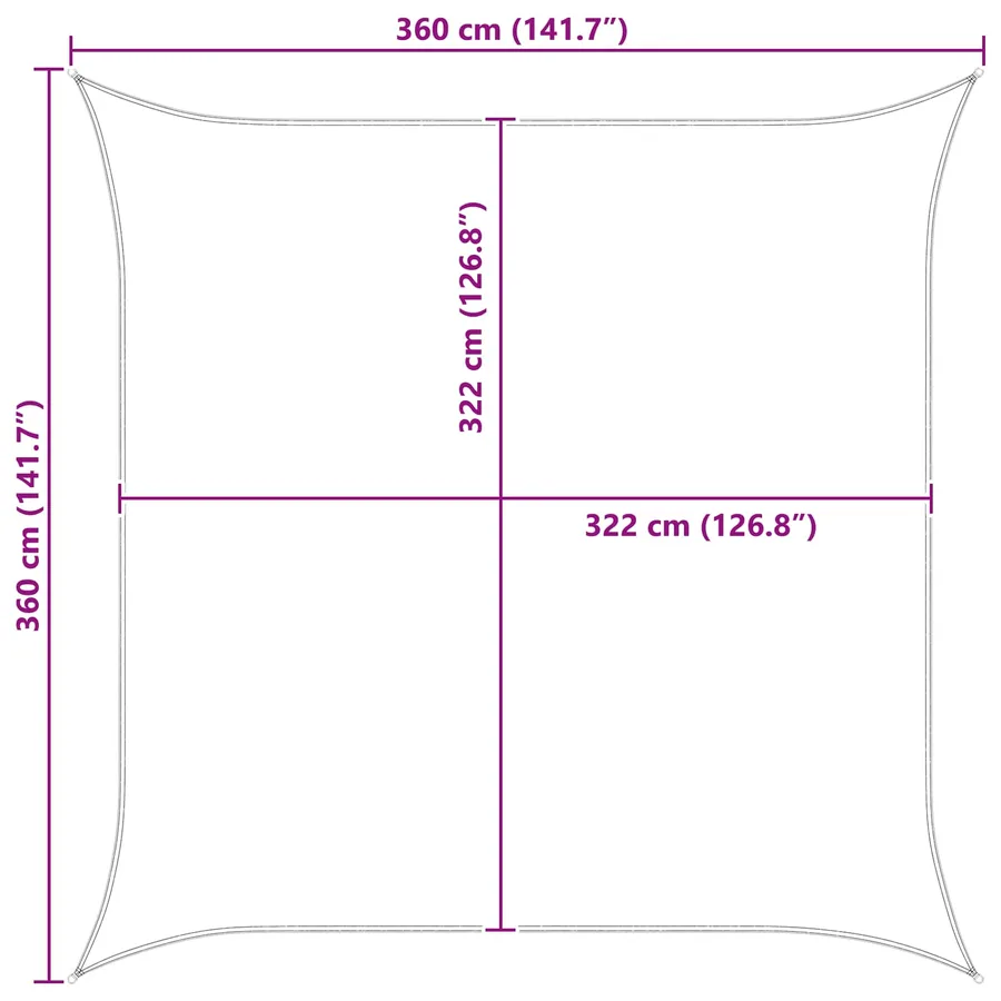 Voile d'ombre Bleu et Blanc 3,6 x 3,6 m 100 % polyester Oxford - 8